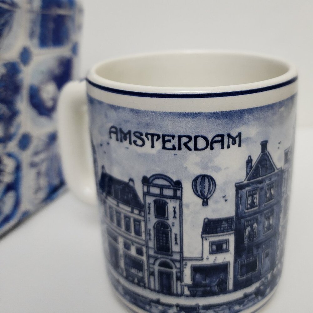 Delfts Blue Delfino Holland Amsterdam Handpainted Collectible Mug - Picture 10 of 11